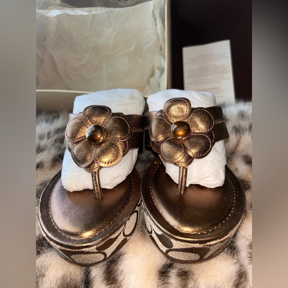 Coach Poppy Harley Metallic Bronze Wedge Y2k 2008  - NWT - - Picture 10 of 16